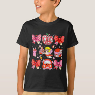 Valentine Cupid Coquette Pink Bow Apple Books Teac T-Shirt