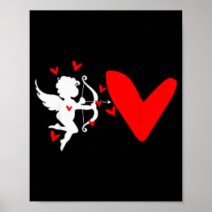 Valentine Cupid Heart Love Angel Womens Tee Poster