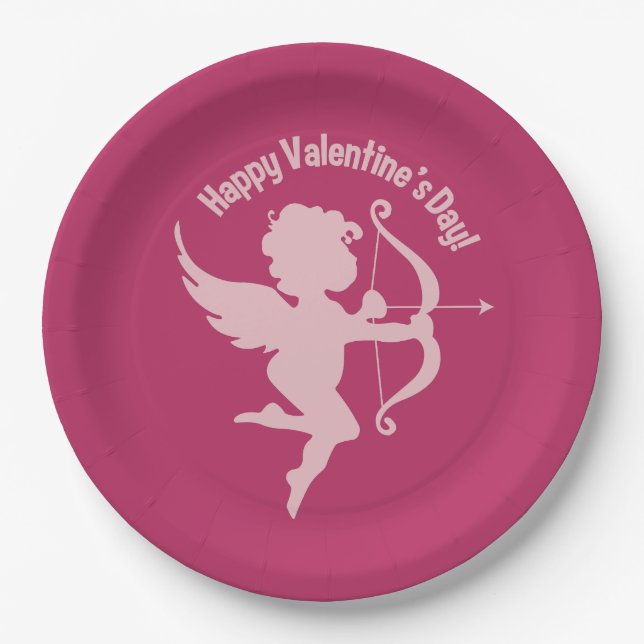 Valentine Cupid paper plates (Front)