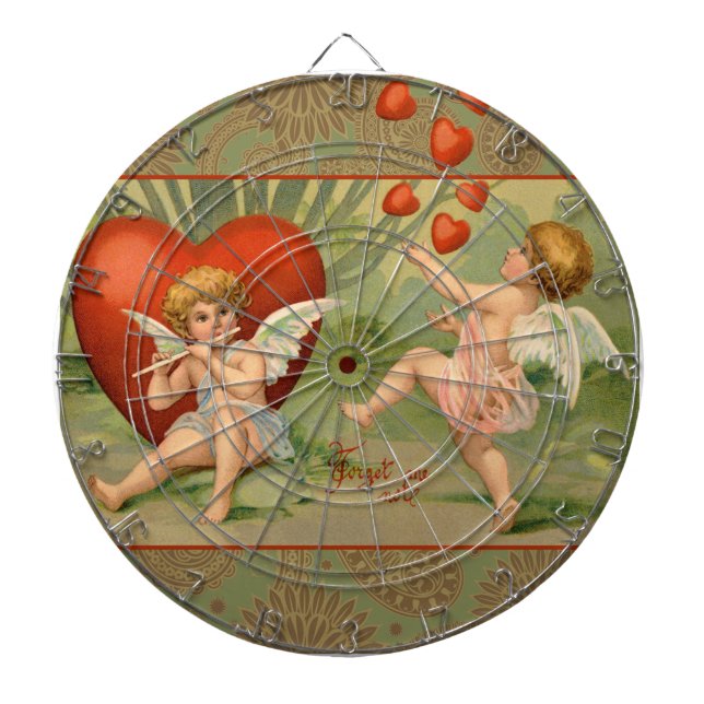 Valentine Cupids Love Antique Vintage Dartboard (Front)