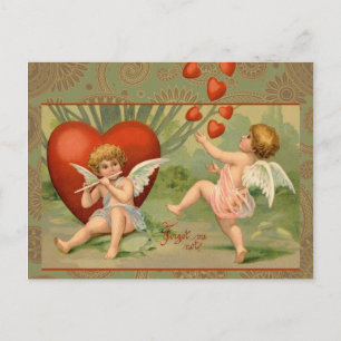 Valentine Cupids Love Antique Vintage Holiday Postcard