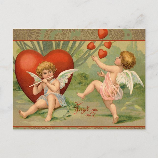 Valentine Cupids Love Antique Vintage Holiday Postcard (Front)