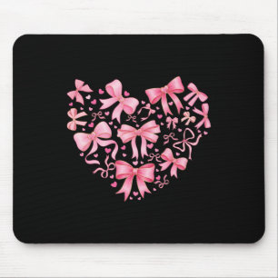 Valentine Cute Coquette Bow Pink Heart Girl Women Mouse Mat