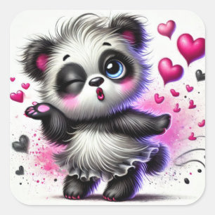 Valentine Cute Panda Sticker – Sweet Love Design