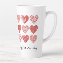 Valentine cute sweet love red heart pattern