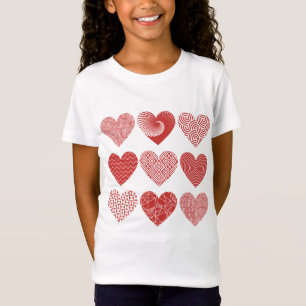 Valentine cute sweet love red heart pattern T-Shirt