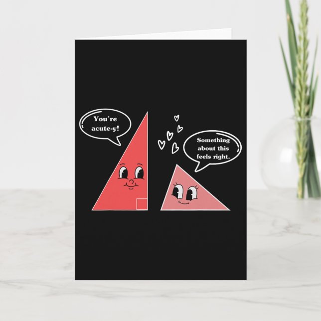Valentine Cute Triangle Math Joke Mathematician Ma Card (Front)