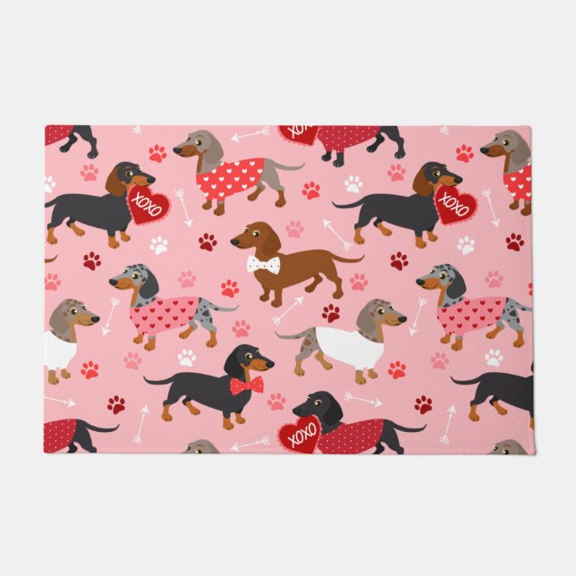 Valentine Dachshund Doormat (Front)