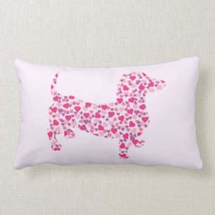 Valentine Dachshund Hearts Lumbar Cushion