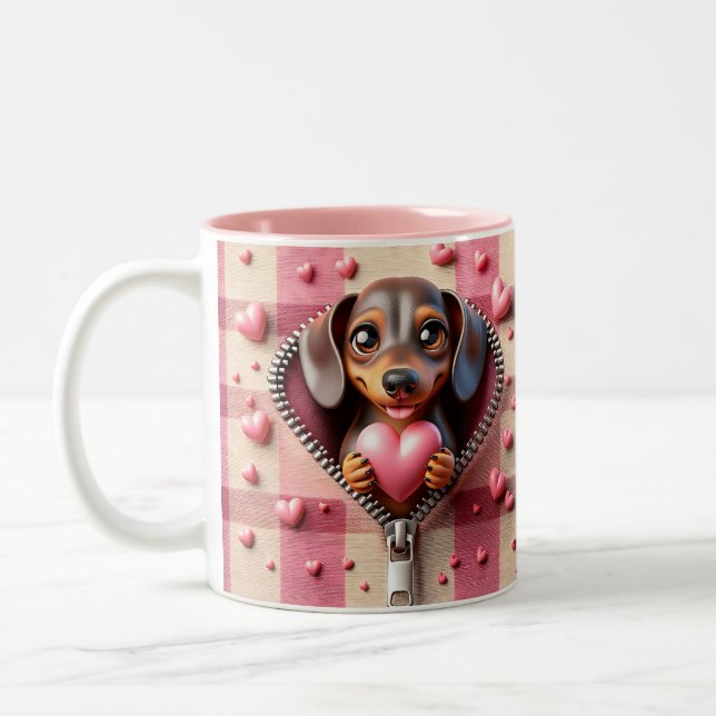 Valentine Dachshund Mug (Left)