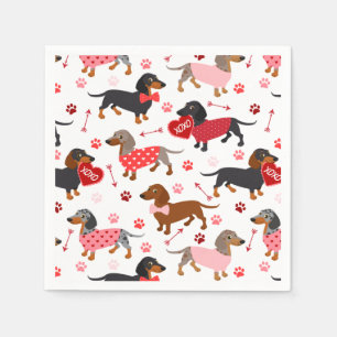 Valentine Dachshund Napkins