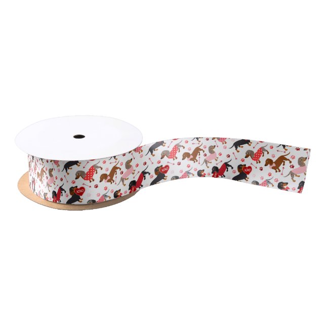 Valentine Dachshund Satin Ribbon (Spool)