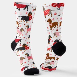 Valentine Dachshund Socks