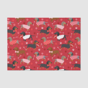 Valentine Dachshund Tissue Paper