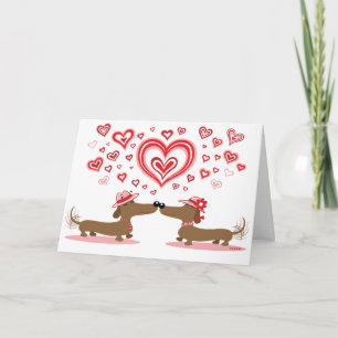 Valentine Dachshunds - Customised Holiday Card