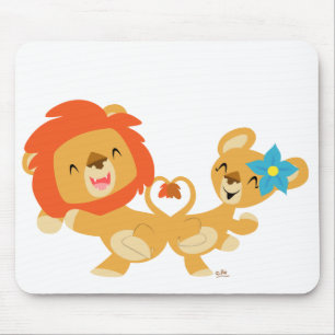 Valentine dancing lion couple mousepad