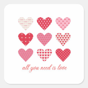 Valentine Day 2023 Sweet Hearts Square Sticker