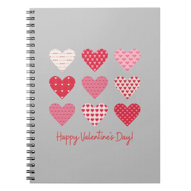 Valentine Day 2023 Sweet Red Hearts    Notebook (Front)