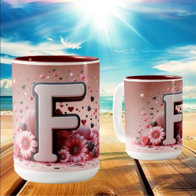 Valentine Day 3D A to Z Alphabet Coffee Mug (Creator Uploaded)