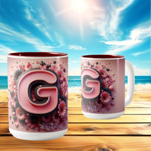 Valentine Day 3D A to Z Alphabet Coffee Mug