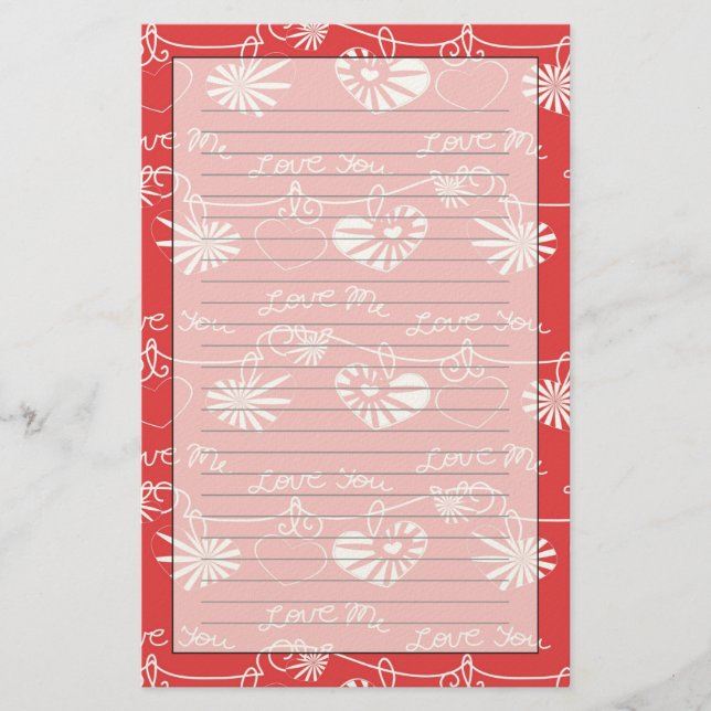 Valentine Day Background Stationery (Front)