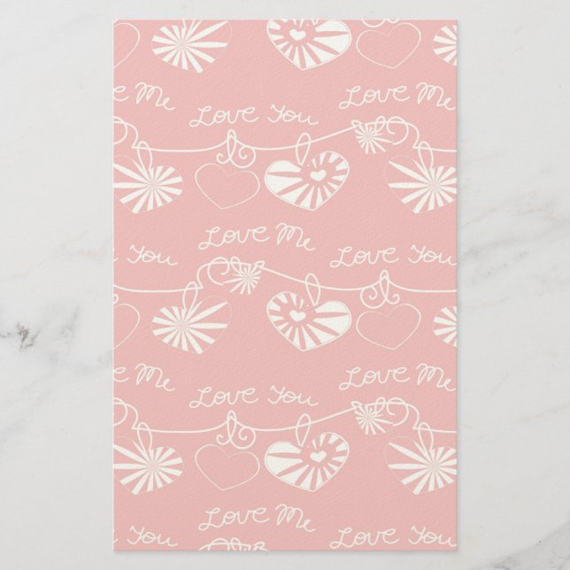 Valentine Day Background Stationery (Front)