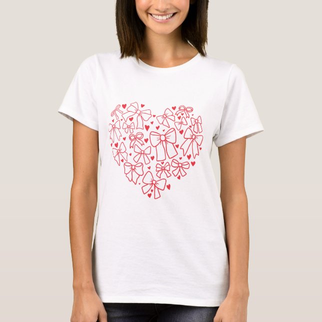 Valentine Day Coquette Heart T-Shirt (Front)