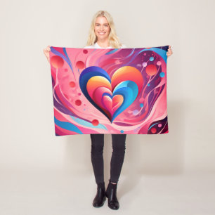 Valentine day design fleece blanket