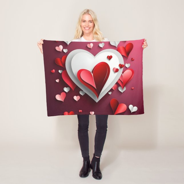 Valentine day design fleece blanket (In Situ)