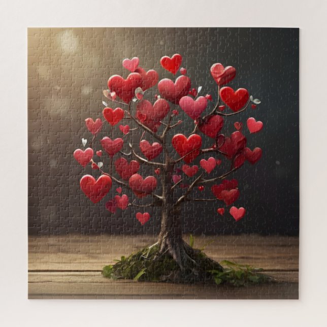 Valentine day design, Heart on trees Jigsaw Puzzle (Vertical)