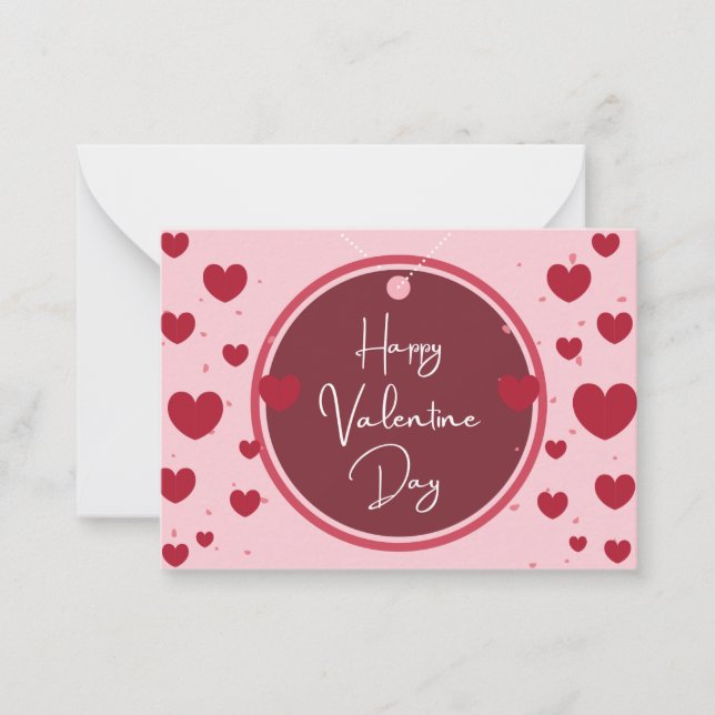 Valentine Day Flat Note Card (Front)