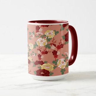 valentine day flower pattern mug