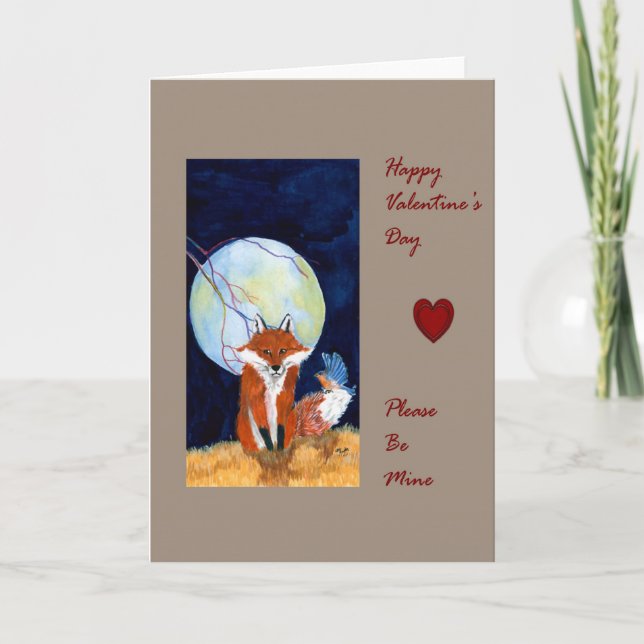 Valentine Day Fox Holiday Card (Front)