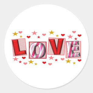 Valentine Day love  Classic Round Sticker