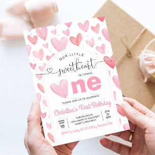 Valentine Day Love Pink Birthday Invitation
