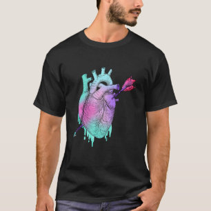 Valentine Day Pastel Colour Goth Anatomical Heart T-Shirt