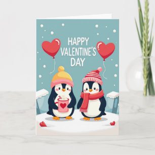 Valentine Day Penguin Love Card