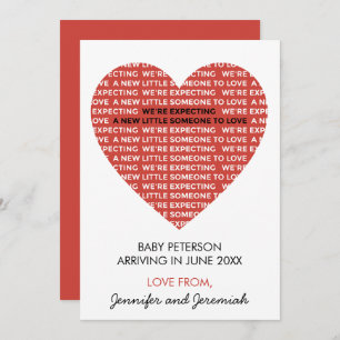 Valentine day pregnancy announcement cards neutral