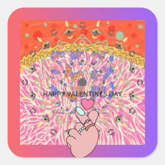 VALENTINE DAY SQUARE STICKER (Front)