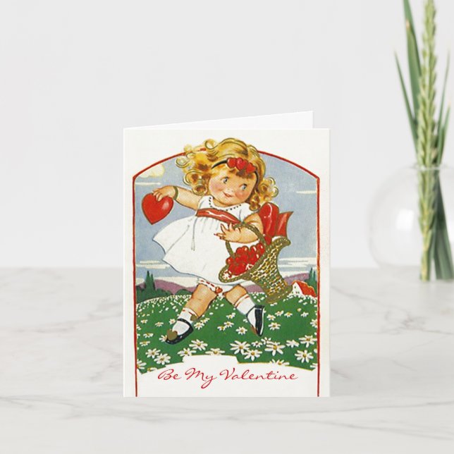 Valentine Delivery girl Valentine's Day Card Cards (Front)