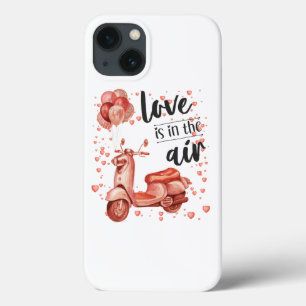 Valentine design: scooter and balloons iPhone 13 case