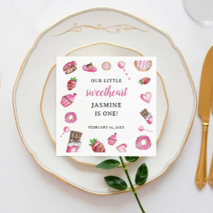 Valentine Desserts Little Sweetheart Birthday Cute Napkin