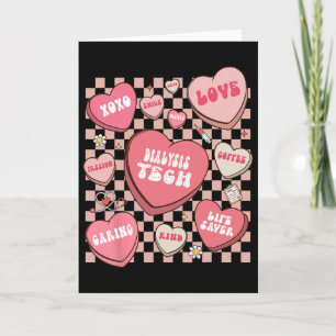 Valentine Dialysis Technician Hearts Women Retro N Card