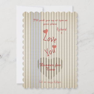 Valentine Dinner Hearts Invitation