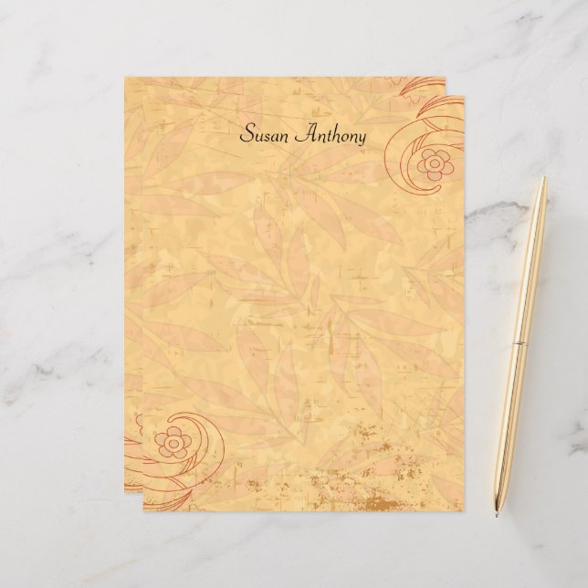 Valentine Distressed Abstract Floral Stationary (Front/Back In Situ)
