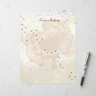 Valentine Distressed Faded Floral Stationary Paper