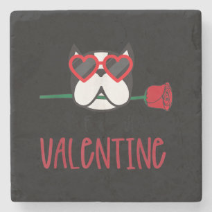 Valentine Dog Heart Love Valentines Day Love Stone Coaster