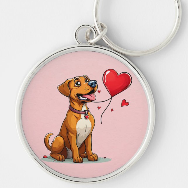 🐶 Valentine Dog Keychain For Love Gift Idea ❤️ (Front)