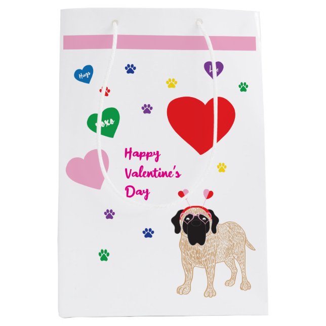 Valentine Dog  Medium Gift Bag (Front)