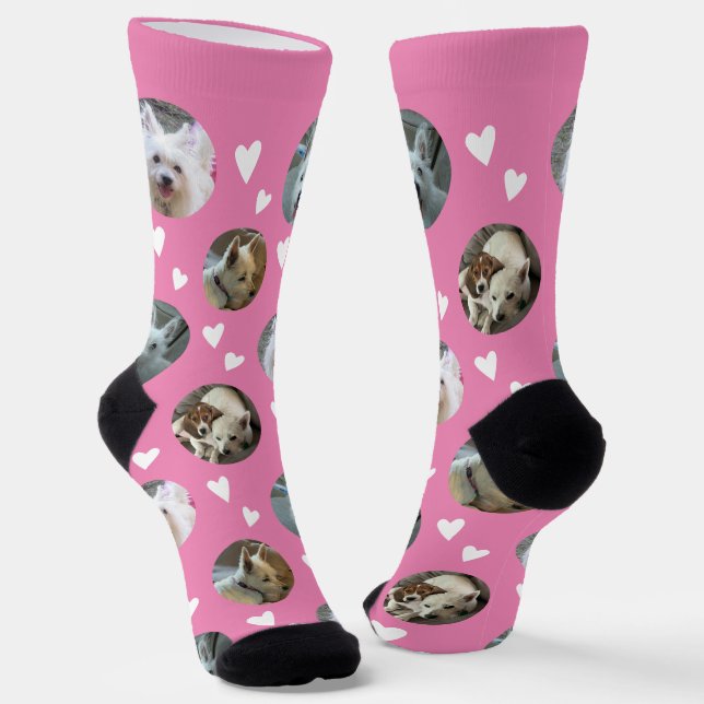 Valentine Dog Photo  Socks (Angled)